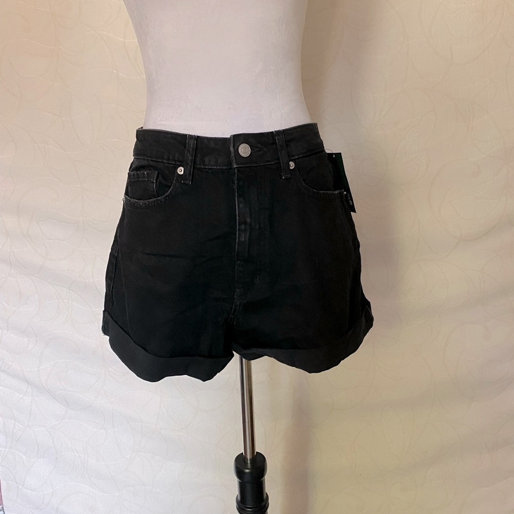 Highest rise curvy jeans shorts, nwt, size 6/28 waist, black, Target